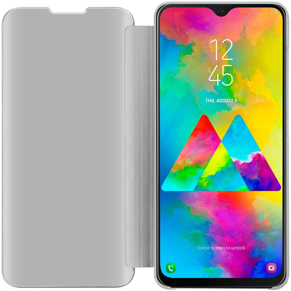 Custodia Compatibile Con Samsung Galaxy M20 In Agata Argento - Clear View Specchio Coperchio Protettivo Con Funzione Di Supporto Protezione A 360 Gradi - Foto 2