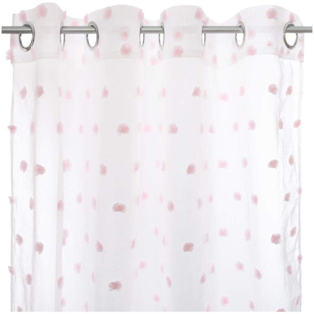 Tenda Per Finestra Per Cameretta Dei Bambini Con Stampa In Pompon Rosa, 140 X 240 Cm - Foto 1