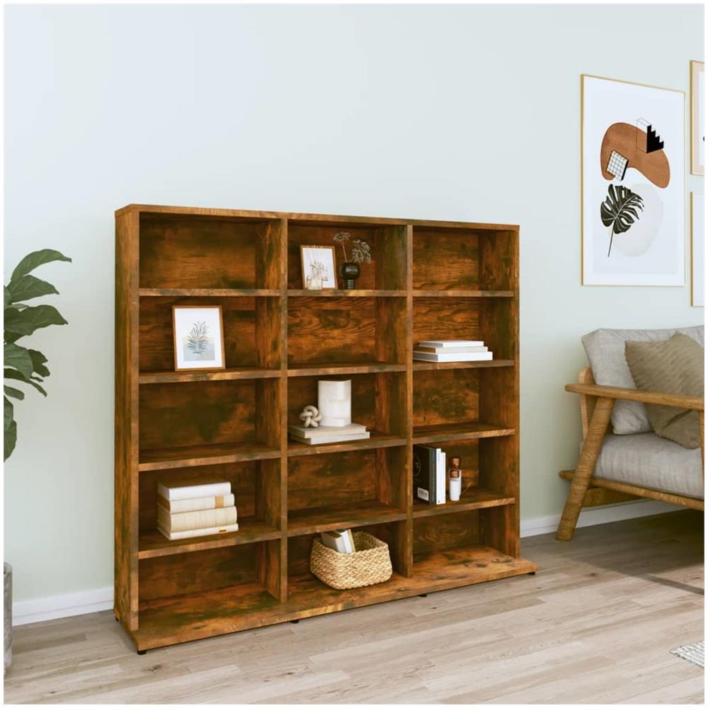 Mobile Porta Cd Rovere Fumo 102x23x89,5 Cm In Legno Multistrato - Foto 1