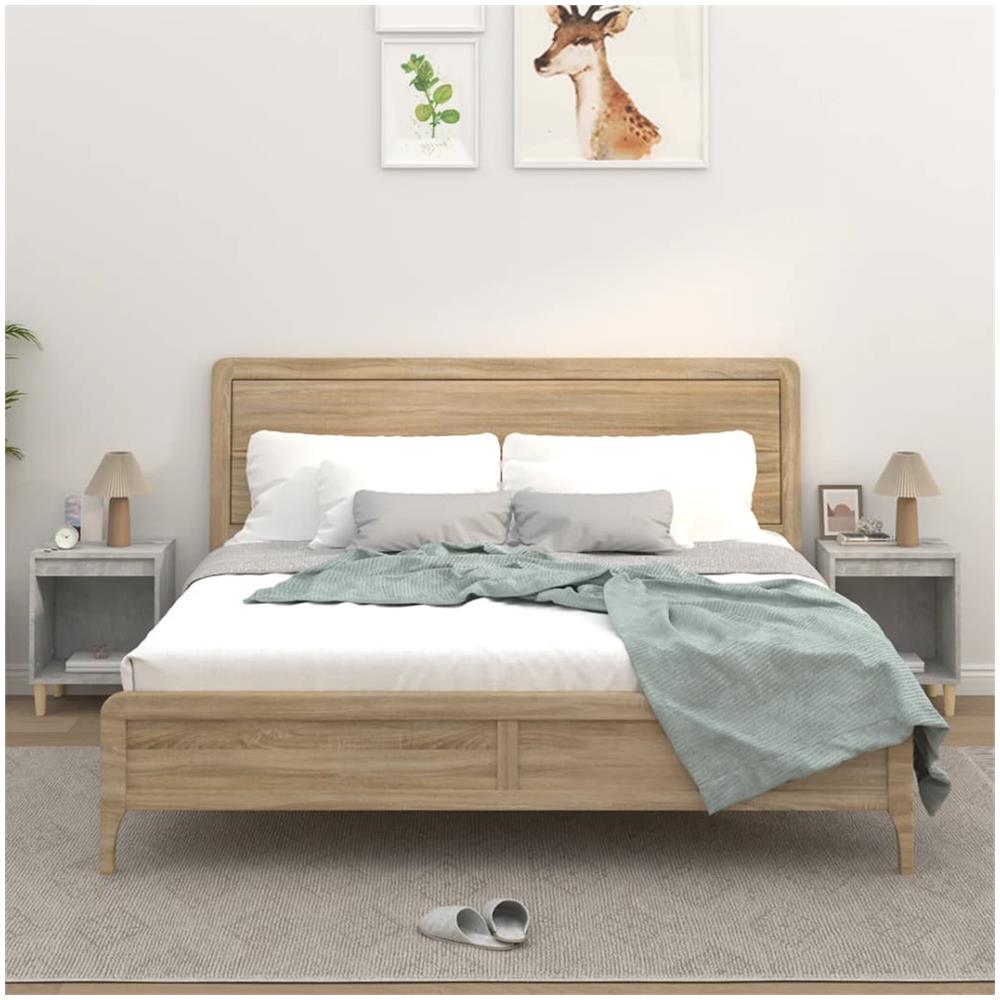 Comodini 2 Pz Grigio Cemento 40x35x50 Cm - Foto 1