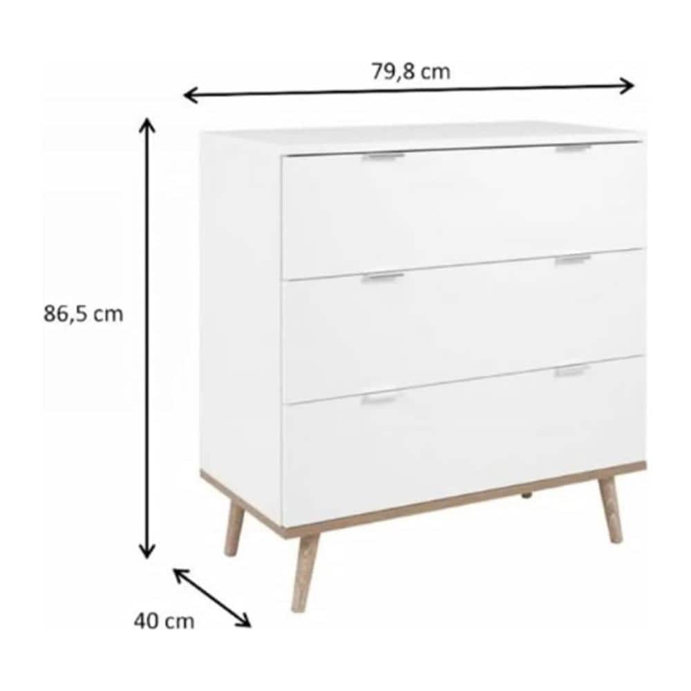 Cassettiera Gteborg 1 Bianco E Rovere Sonoma - Foto 2