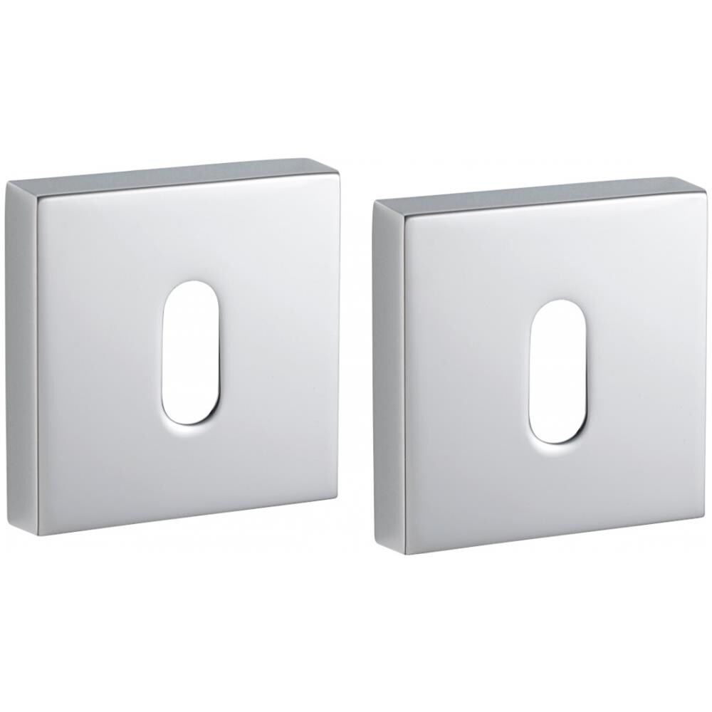 Coppia Borchie, Rosetta Quadrata Zibel 50x50 Foro Per Chiave, Cromo Satinato - - Foto 1