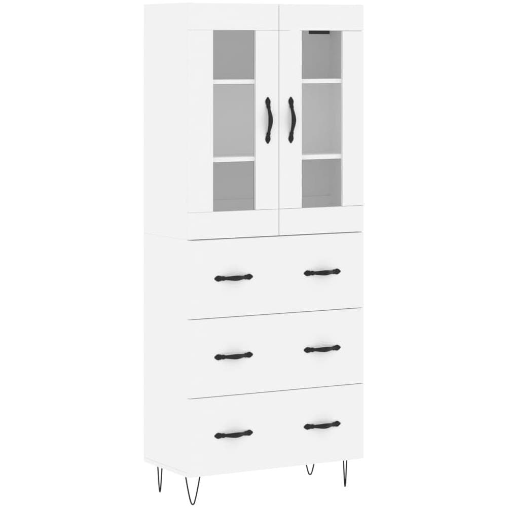 Credenza Bianca 69,5x34x180 Cm In Legno Multistrato - Foto 2