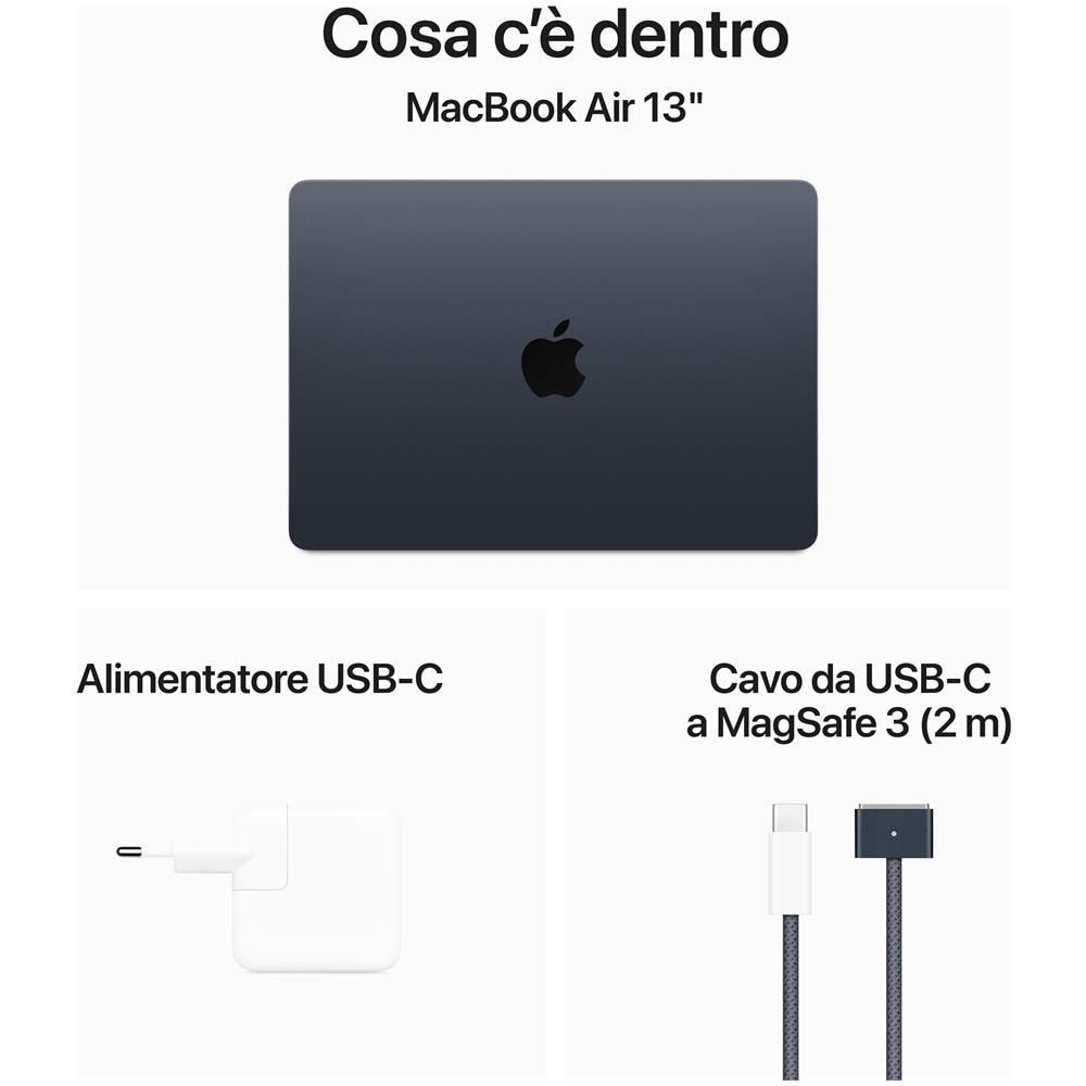 MacBook Air 13'' M3 Monitor 13,6" Apple M 3rd Gen Ram 16 GB SSD 512 GB Apple GPU macOS Sonoma Blu. - Foto 9