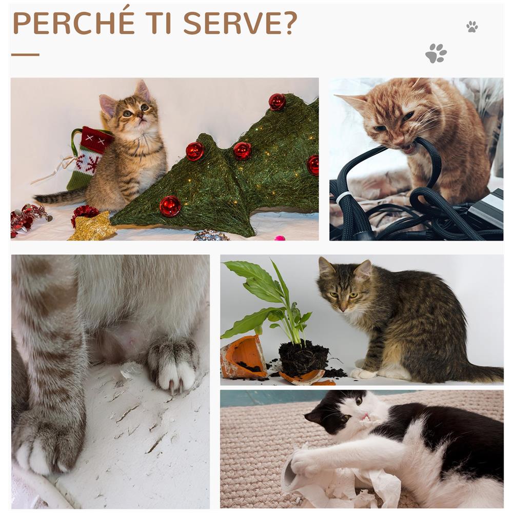 Torre per Gatti max 3.6kg con Amaca e Pallina Appesa, in Legno e Peluche, 50x36x70 cm, Beige - Foto 6