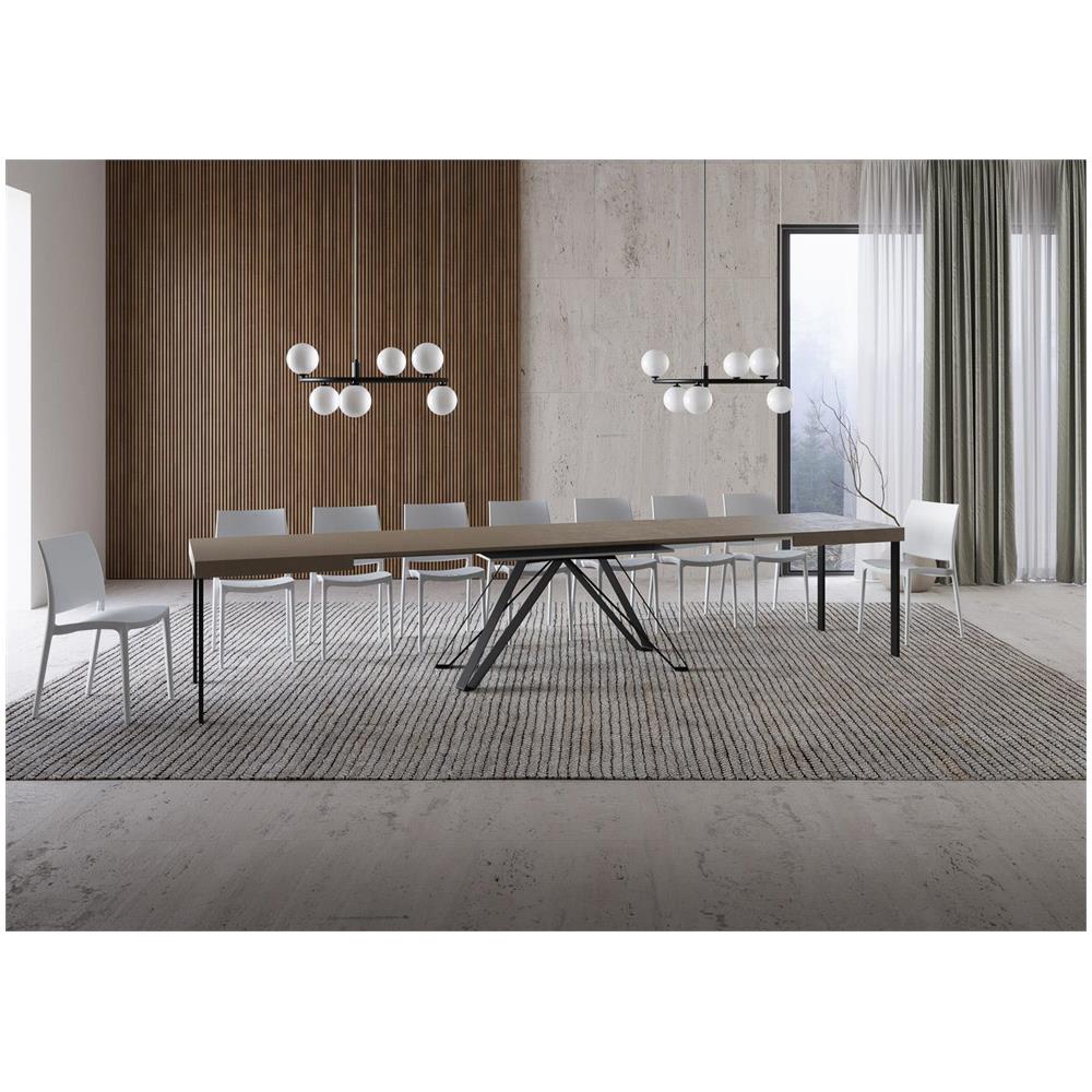 Tavolo allungabile 90x160/420 cm Terium tortora gambe antracite - Foto 4