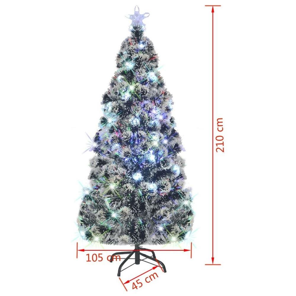 Albero di Natale Preilluminato con Supporto 210 cm Fibra Ottica - Foto 13