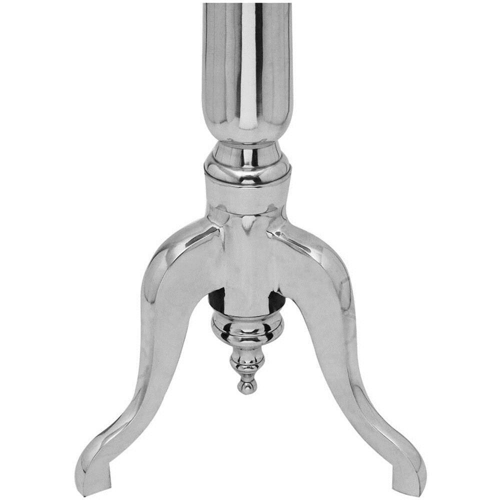 Tavolino Da Salotto Rotondo In Alluminio Argentato - Foto 2