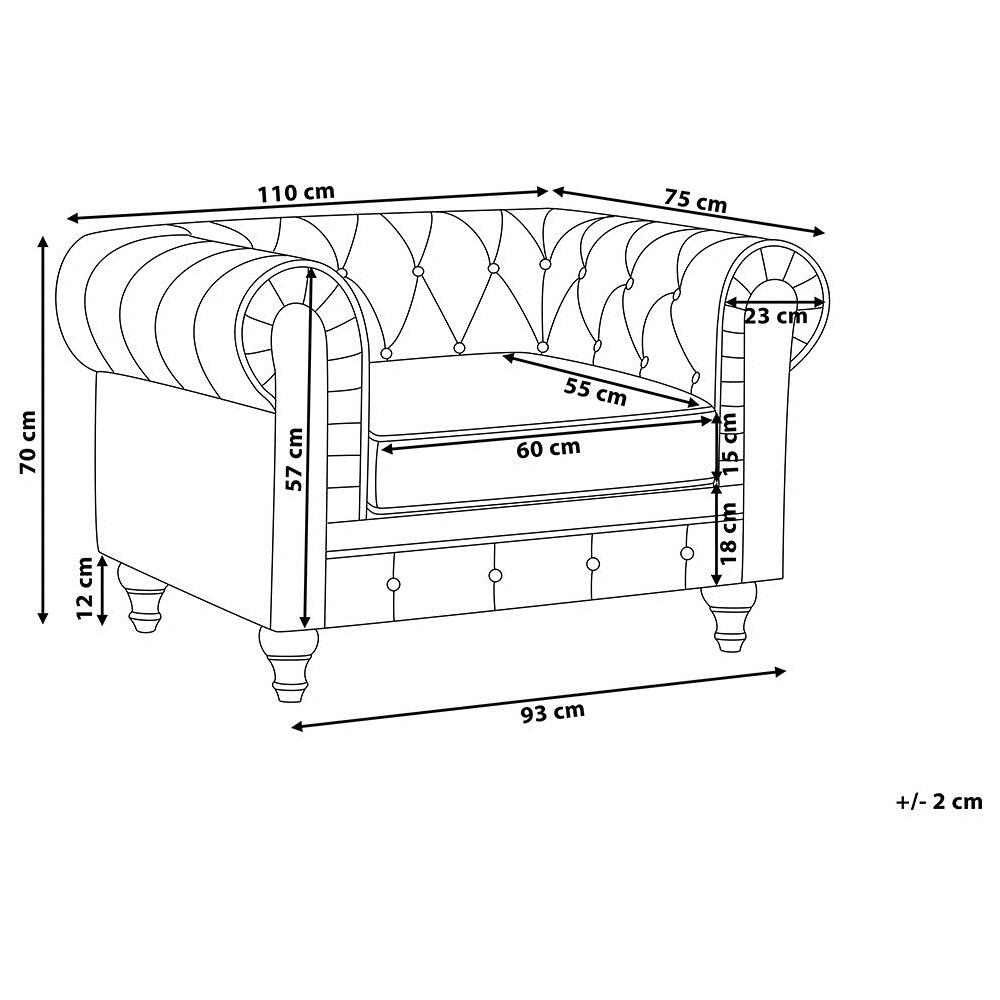 Poltrona Vintage In Tessuto Nero Chesterfield - Foto 1