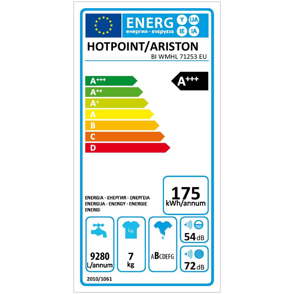 Hotpoint BI WMHL 71453 EU lavatrice Incasso Caricamento frontale Bianco 7  kg 1400 Giri/min A+++ Grandi elettrodomestici Lavatrici berjaya.edu.my