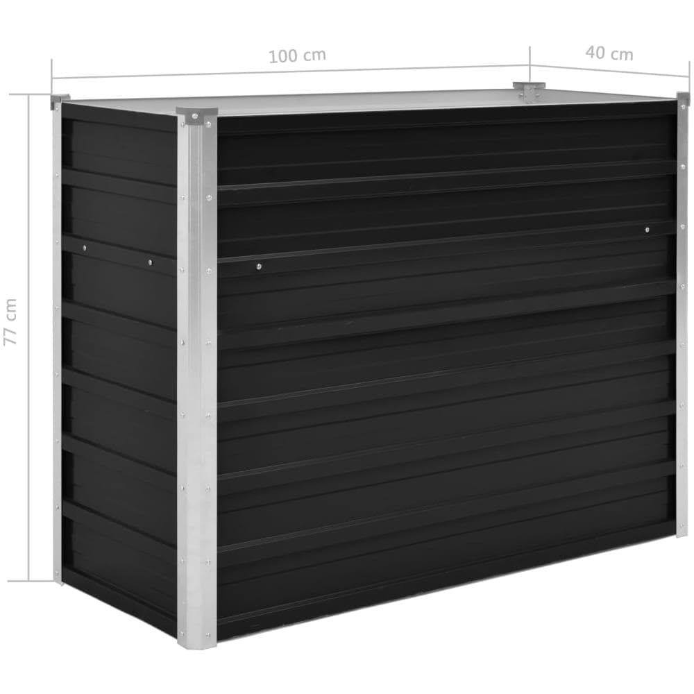 Fioriera per Giardino Antracite 100x40x77 cm in Acciaio Zincato - Foto 12