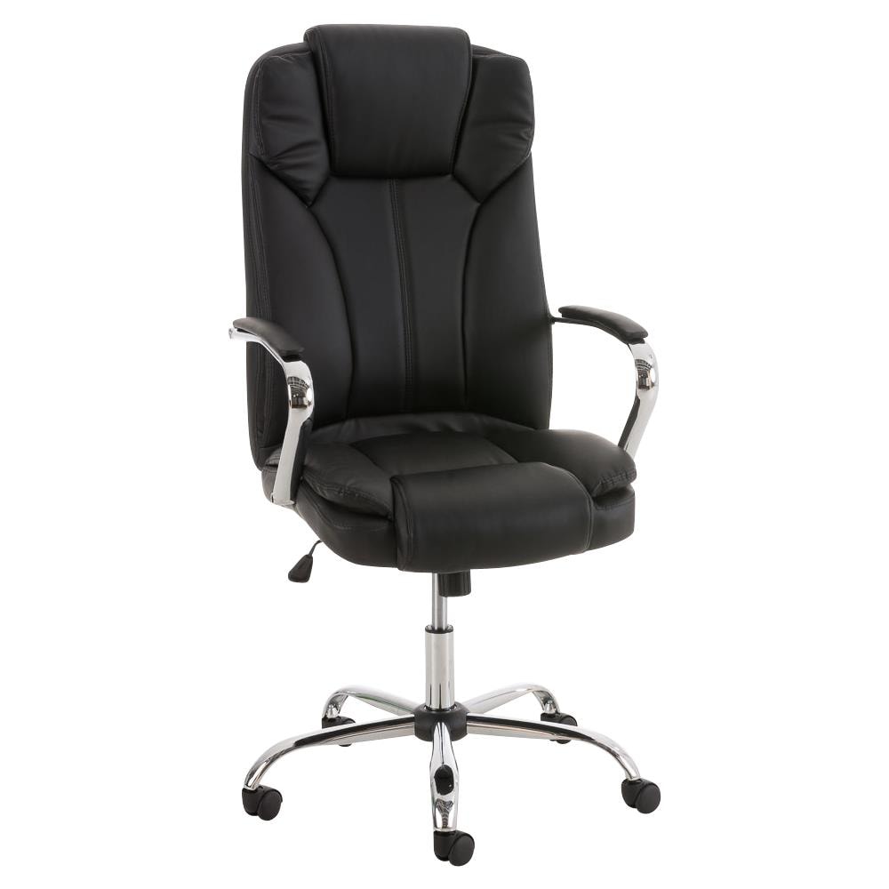 Sedia Ufficio Xanthos XXL in Similpelle - Poltrona Ergonomica Carico Max 210 kg - Sedia Studio Imbottita E Regolabile - Poltrona Pc Rinforzata Nero - Foto 1