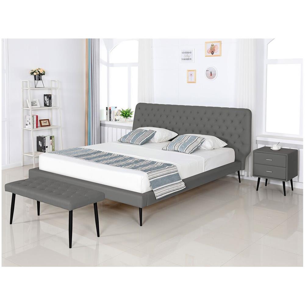 Comodino In Similpelle Grigia Essonne - Foto 2