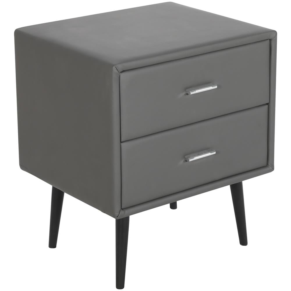 Comodino In Similpelle Grigia Essonne - Foto 1