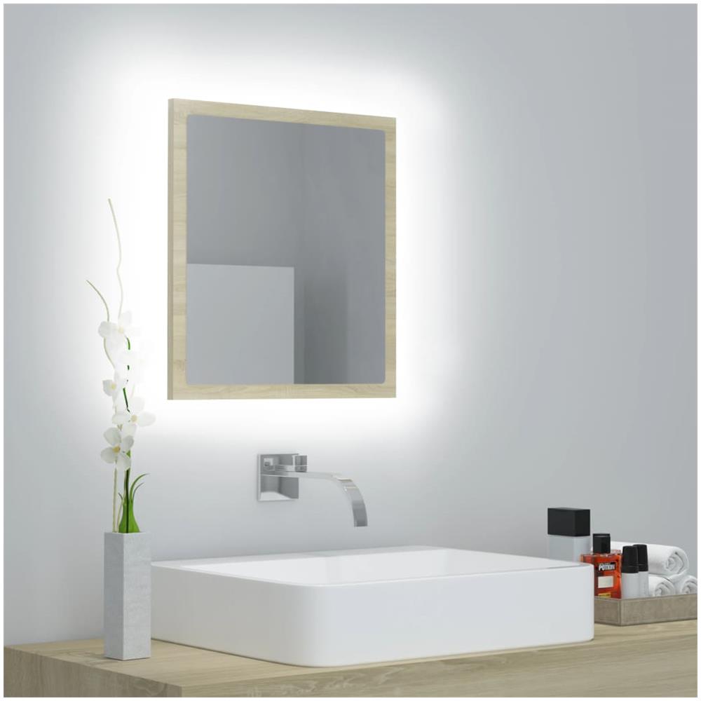 Specchio da Bagno LED Rovere Sonoma 40x8,5x37 cm in Acrilico - Foto 1
