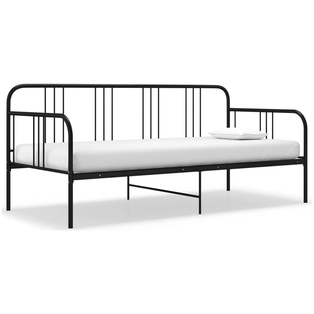 Divano Letto Telaio Nero In Metallo 90x200 Cm - Foto 1
