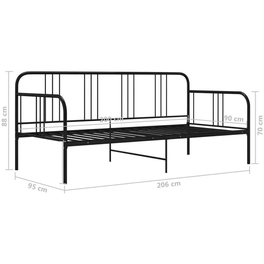Divano Letto Telaio Nero In Metallo 90x200 Cm - Foto 8