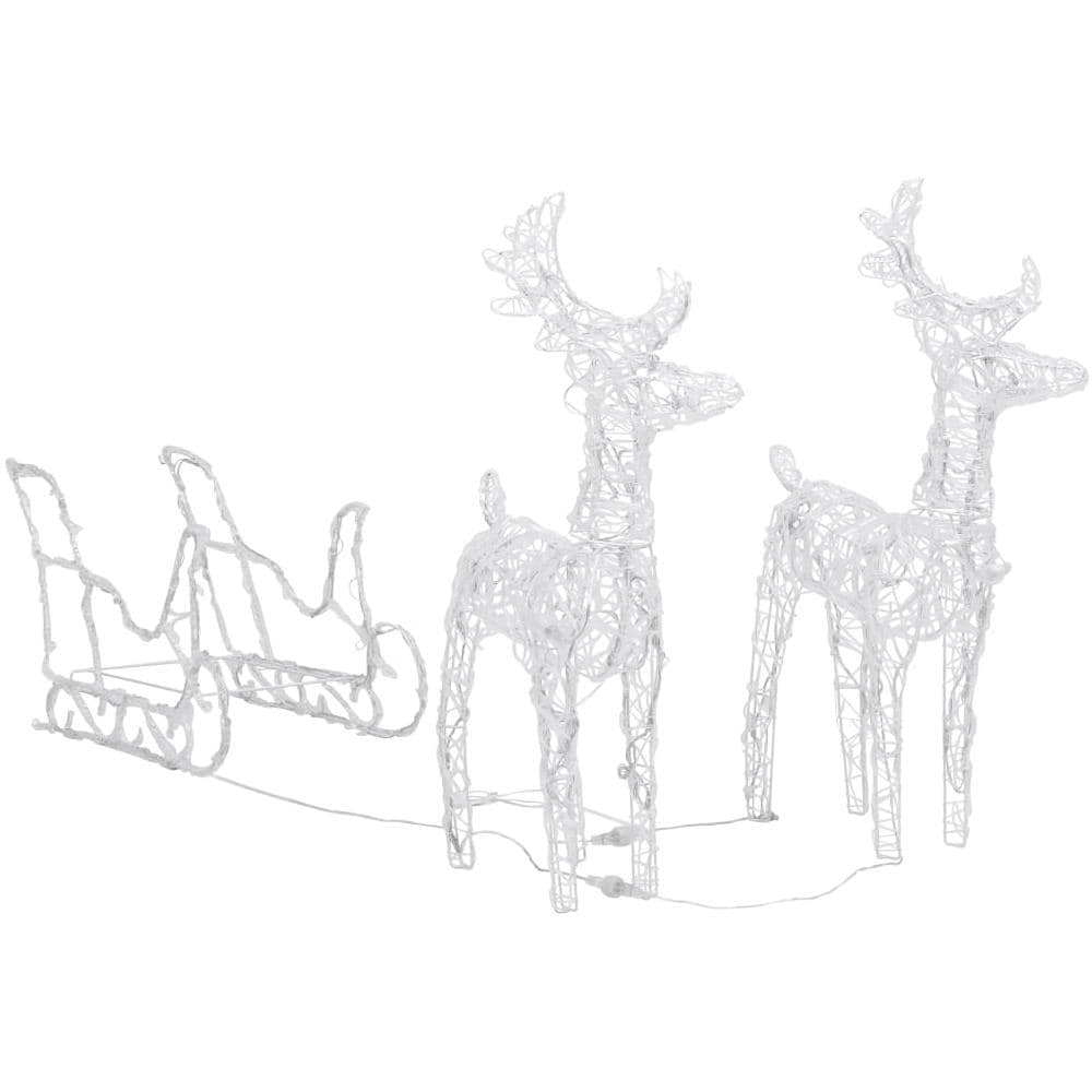 Decorazione Natalizia Renne e Slitta 160 LED 130 cm in Acrilico - Foto 1