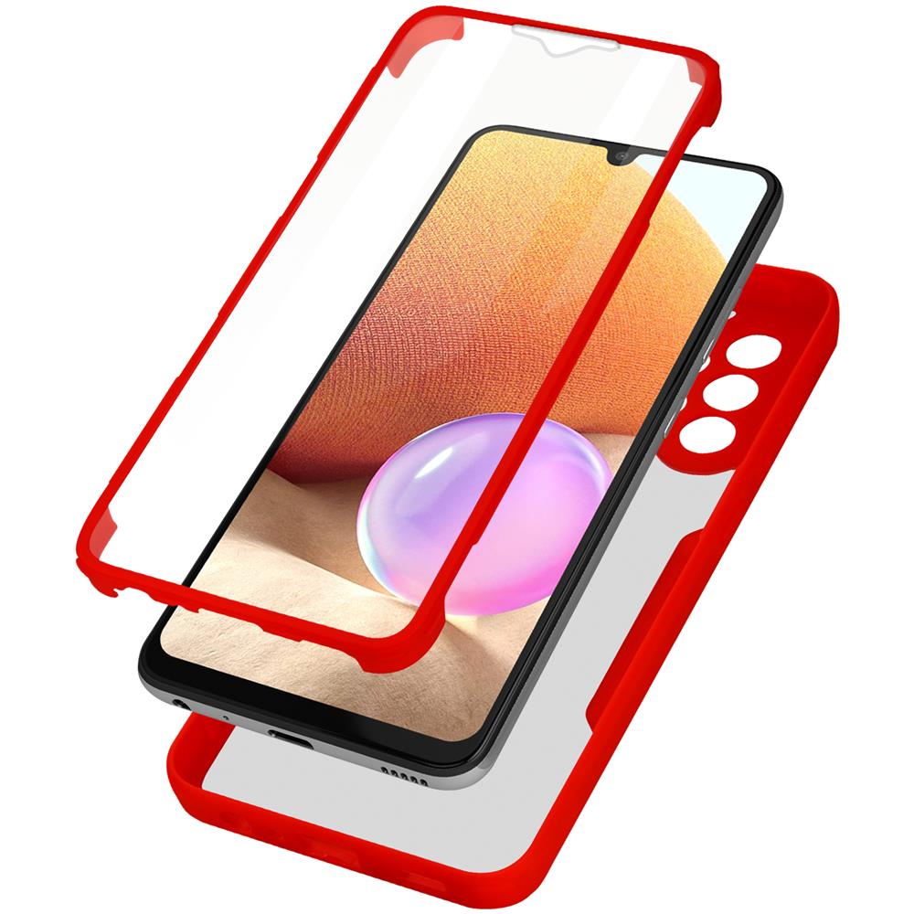 Cover Galaxy A32 4g Retro Plexiglass Fronte Polimero Rinforzata Bordo Rosso - Foto 1