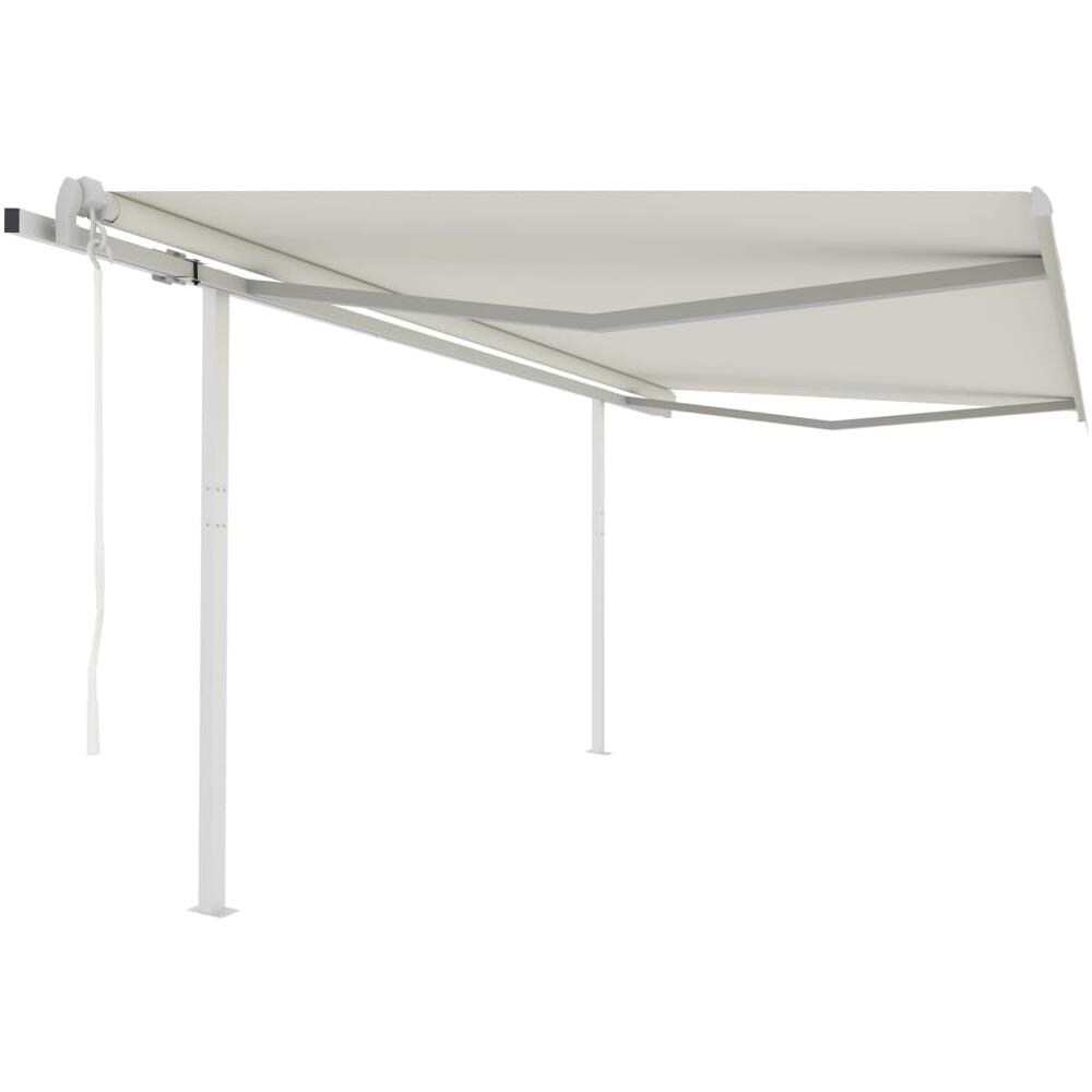 VidaXL Tenda da Sole Retrattile Automatica con Pali 6x3,5 m Blu Bianca | Leroy Merlin