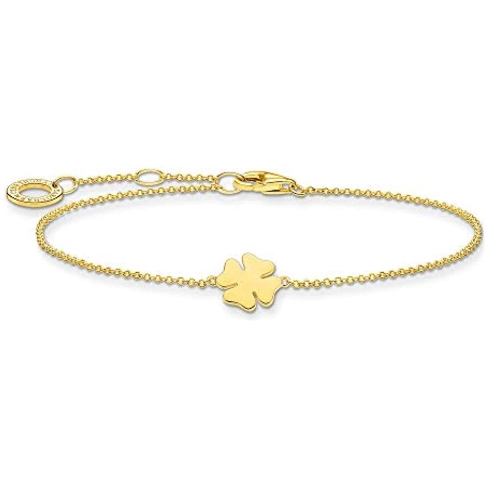 , Bracciale In Argento Sterling 925 Con Quadrifoglio E Argento, Colore: Gold, Cod. A1990-413-39-l19v - Foto 1