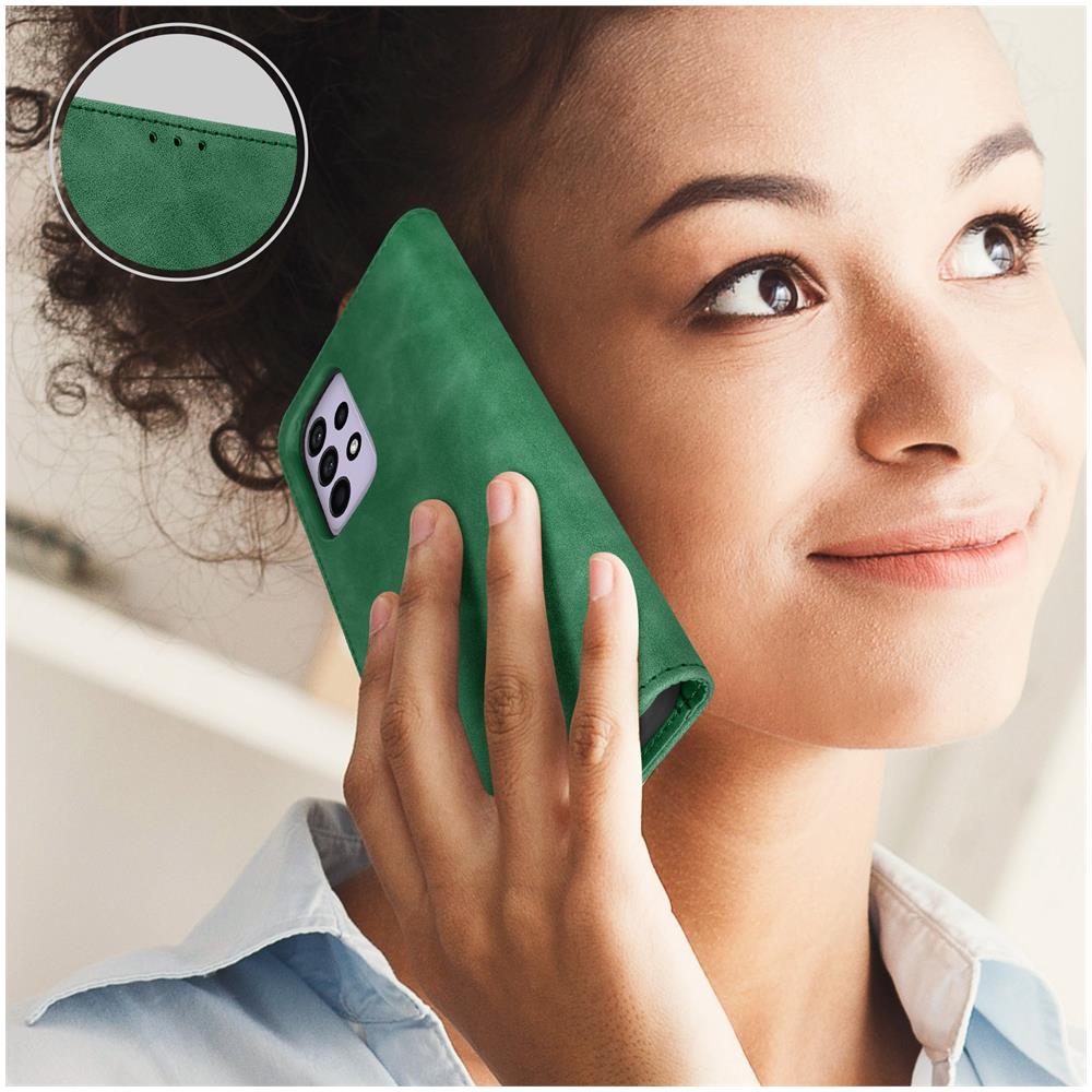 Custodia Galaxy A33 5g Effetto Scamosciato Portafoglio Tender Book Verde - Foto 5