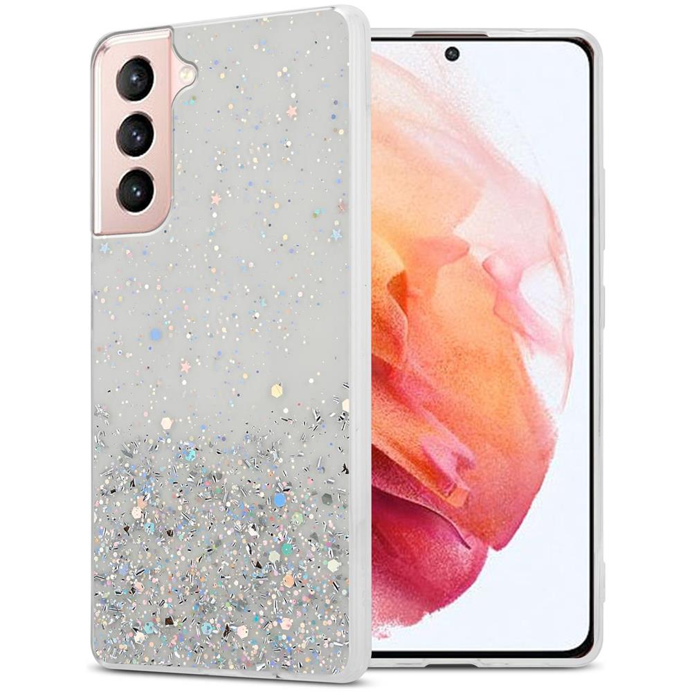 Custodia Compatibile Con Samsung Galaxy S21 5g In Trasparente Con Glitter - Coperchio Protettivo In Silicone Tpu Flessibile Con Glitter Scintillanti - Foto 1