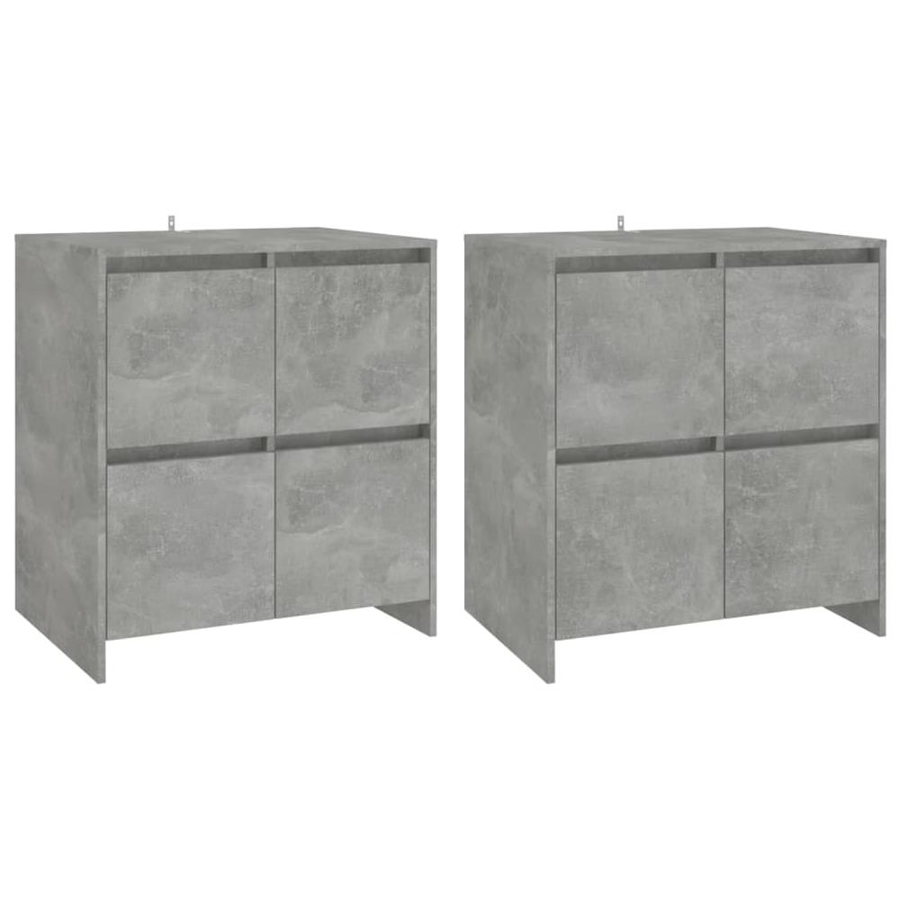 Credenze 2 Pz Grigio Cemento 70x41x75 Cm In Truciolato - Foto 2
