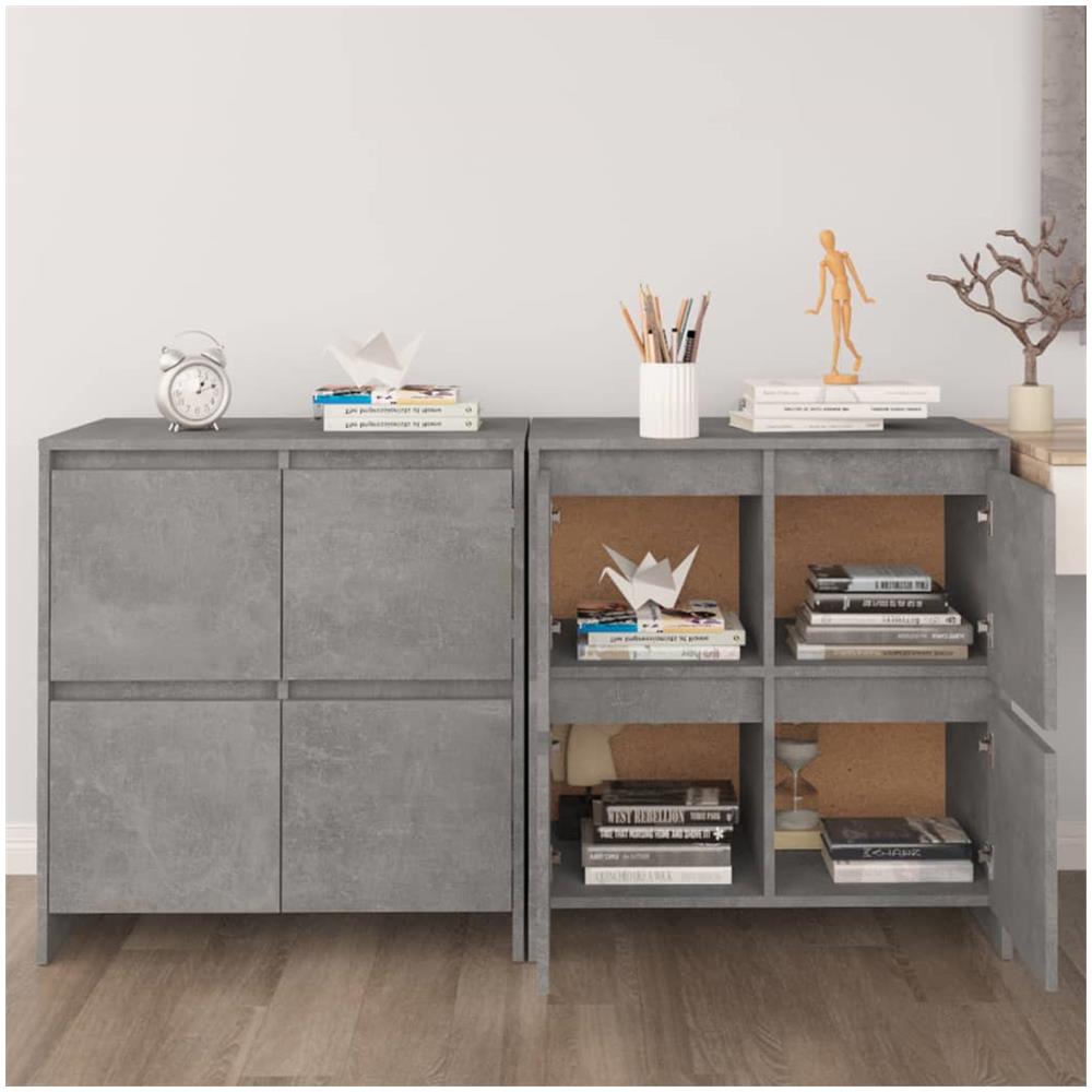 Credenze 2 Pz Grigio Cemento 70x41x75 Cm In Truciolato - Foto 1