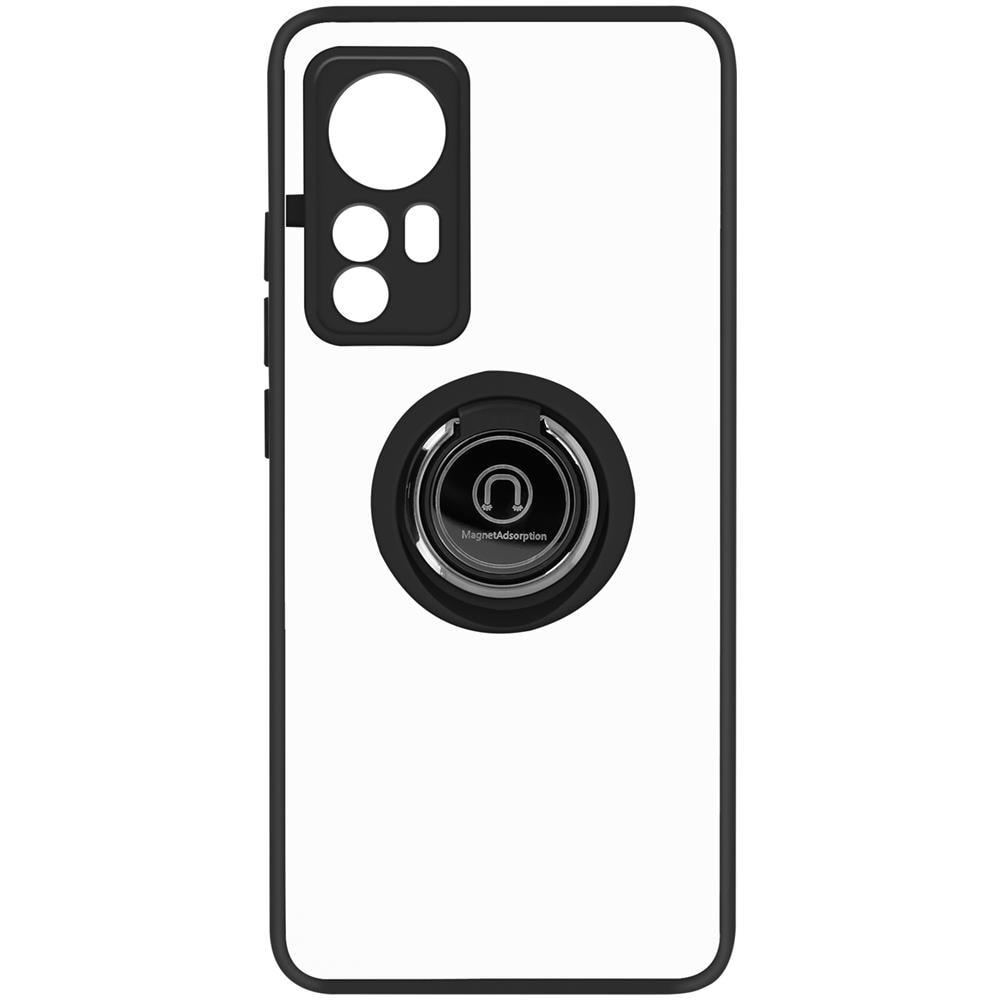 Cover Xiaomi 12 / 12x Bimateria Anello Metallico Supporto Nera - Foto 1