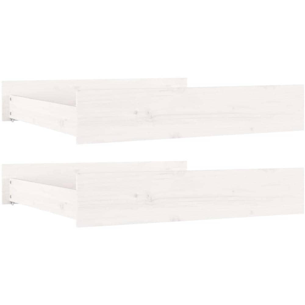 Cassetti Per Letto 2 Pz In Legno Massello Di Pino Bianco - Foto 2