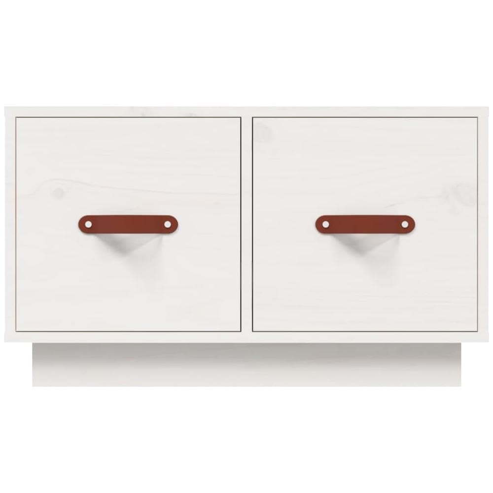 Tavolino Da Salotto Bianco 60x53x35 Cm Legno Massello Di Pino - Foto 1