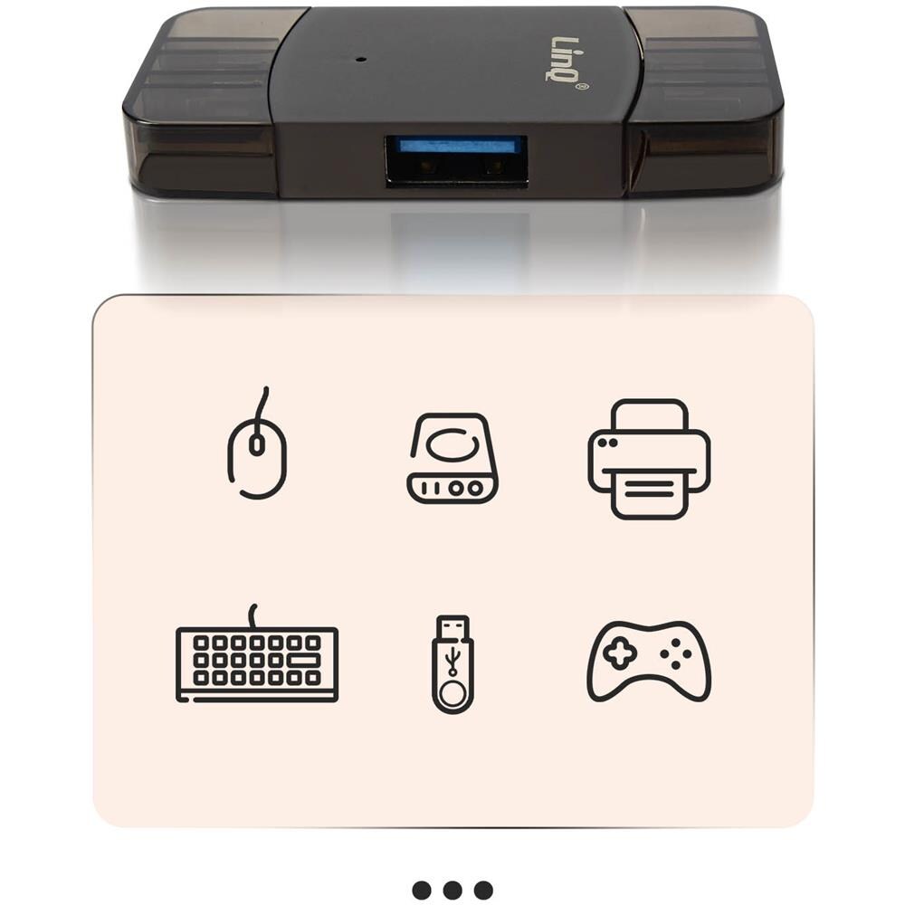 Adattatore Otg 2in1 Da Usb-c E Lightning A Usb 3.0 E Usb 2.0 Femmina Linq - Foto 2