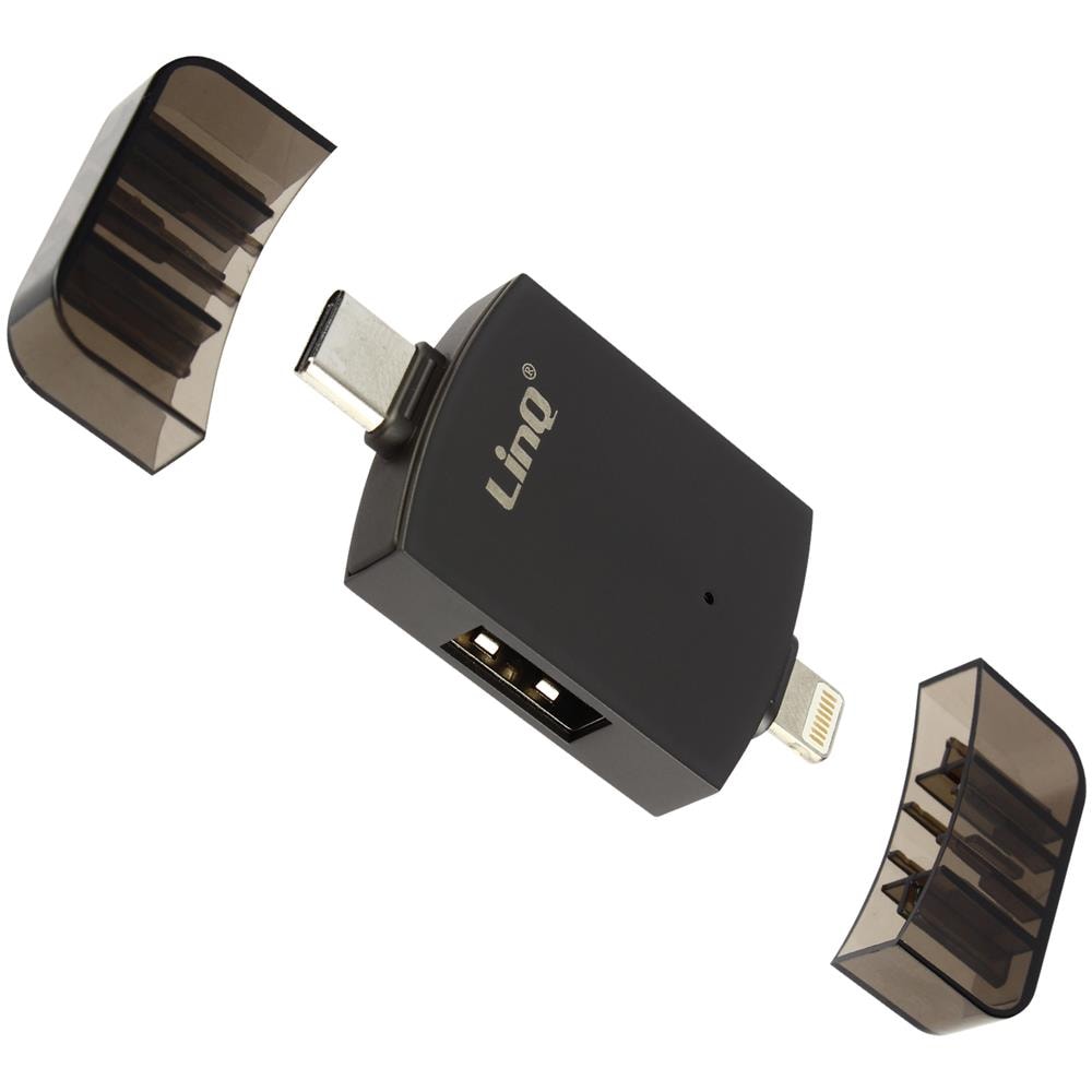 Adattatore Otg 2in1 Da Usb-c E Lightning A Usb 3.0 E Usb 2.0 Femmina Linq - Foto 1