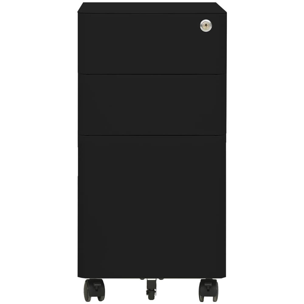 Schedario Mobile Nero 30x45x59 Cm In Acciaio - Foto 2