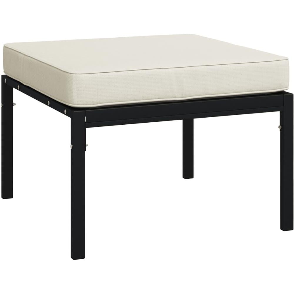 Poggiapiedi Giardino Con Cuscini Sabbia 2pz 60x60x35 Cm Acciaio - Foto 3