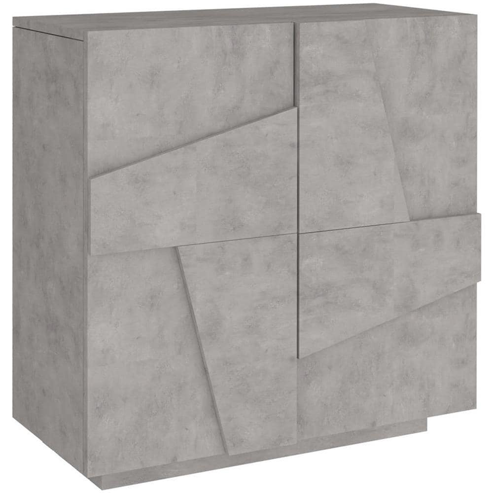 Scarpiera Joel, Mobile Multiuso A 2 Ante, Portascarpe Da Ingresso, 100% Made In Italy, Cm 81x38h86, Ardesia Con Dettaglio - Foto 2