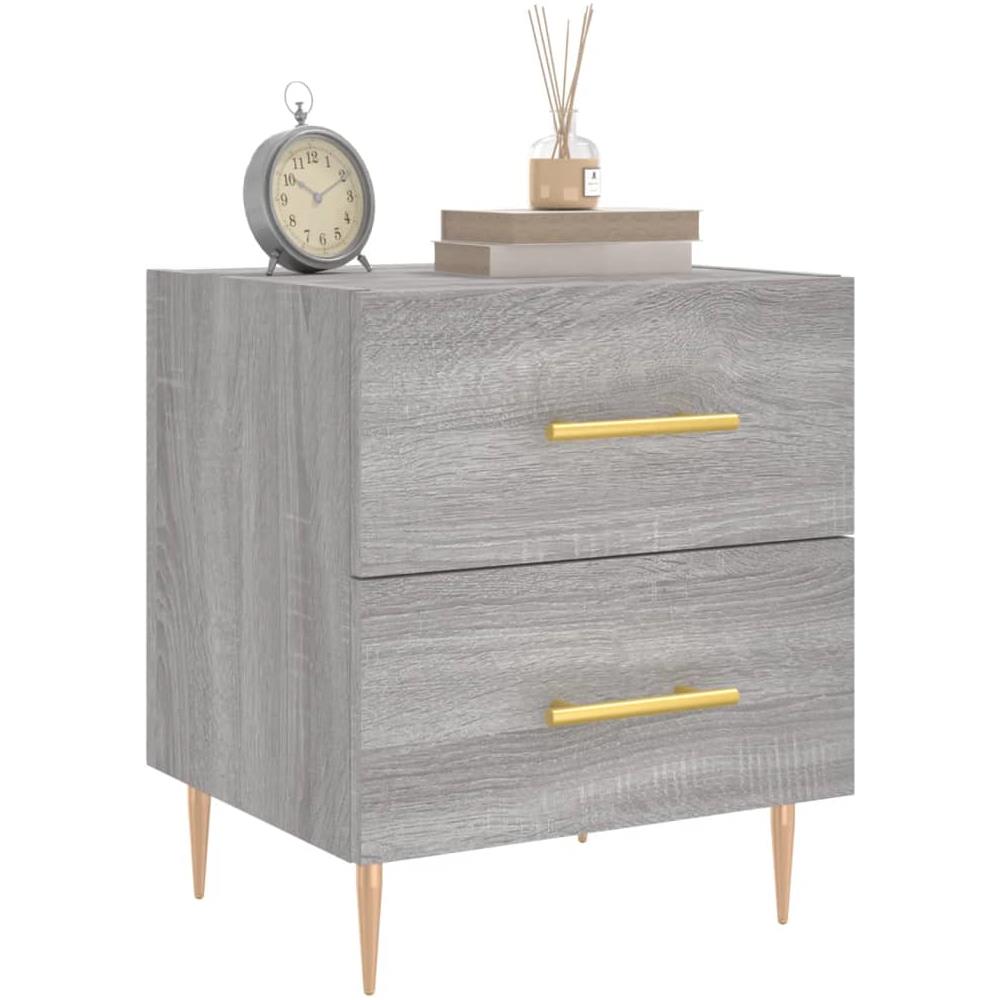 Comodini 2 Pz Grigio Sonoma 40x35x47,5 Cm In Legno Multistrato - Foto 3