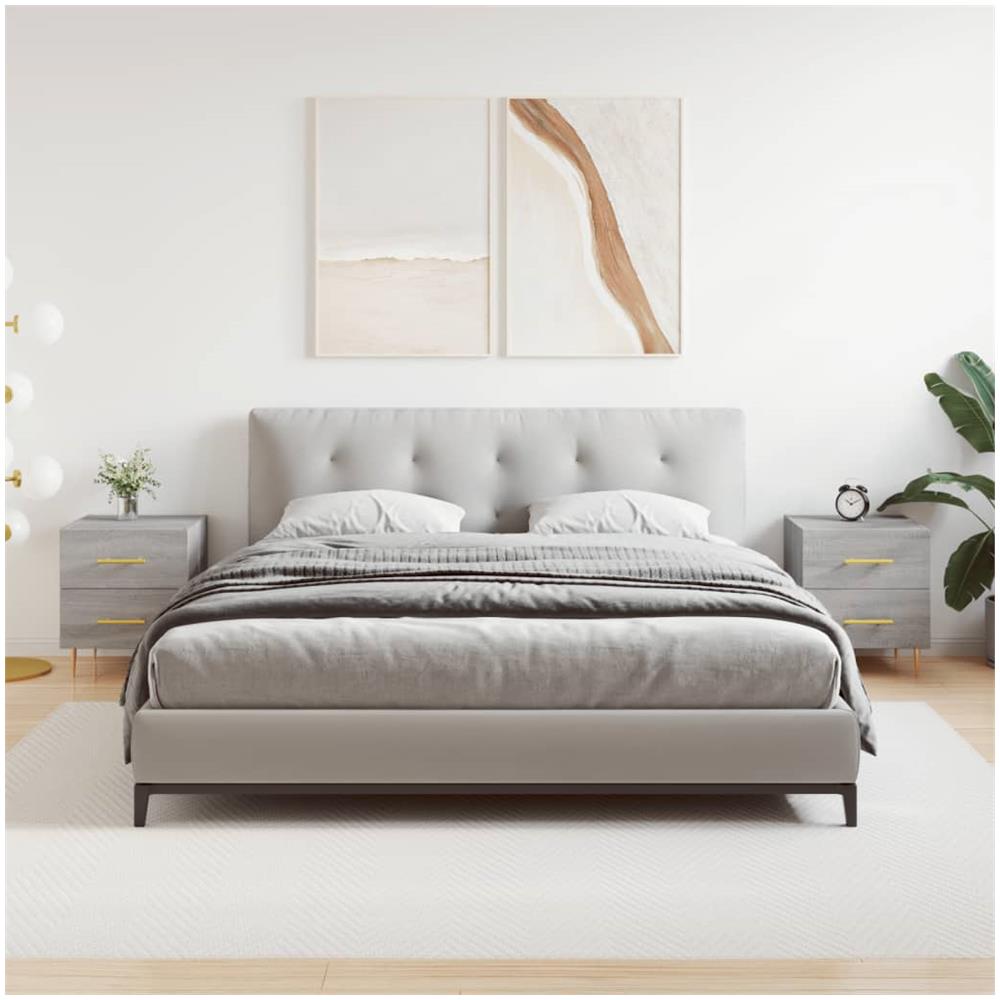 Comodini 2 Pz Grigio Sonoma 40x35x47,5 Cm In Legno Multistrato - Foto 1