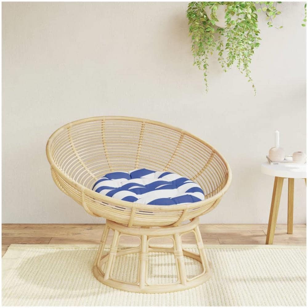 Cuscino Rotondo Righe Blu Bianche 60x11 Cm In Tessuto Oxford - Foto 1