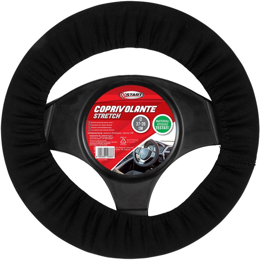 Coprivolante Auto Stretch Diametro 37-39 Cm Nero, Universale Poliestere Tpr Volante Macchina Materiali Atossici Testati - Foto 1