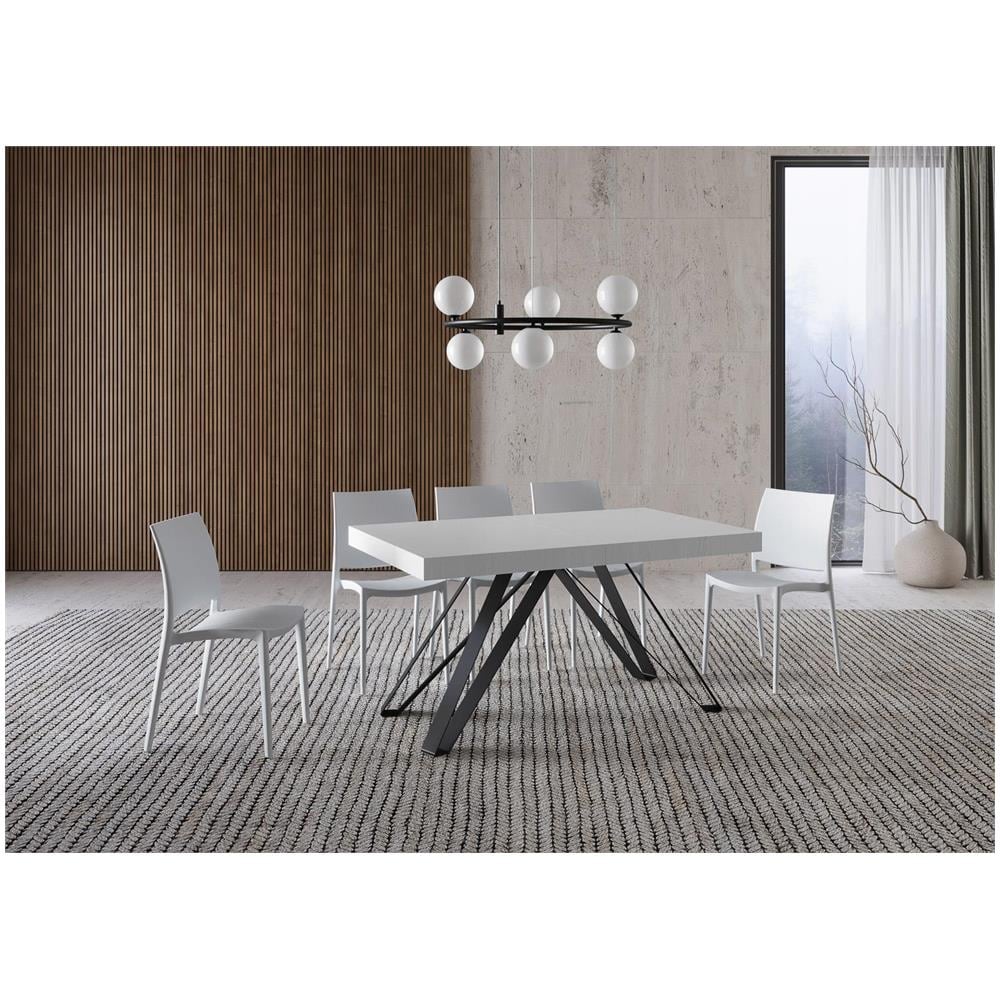 Tavolo allungabile 90x160/420 cm Terium bianco frassino gambe antracite - Foto 2