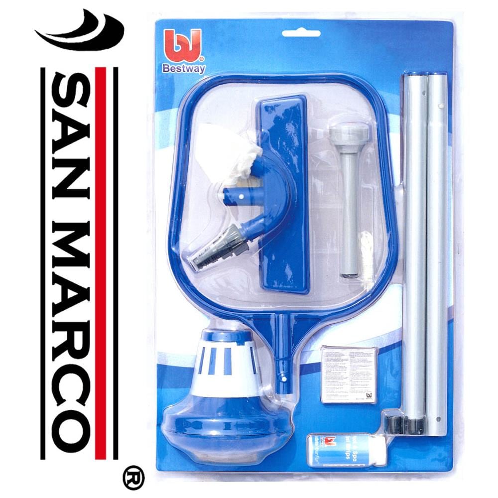 Set accessori per piscine per l'igiene e la pulizia con retino e termometro - Foto 3