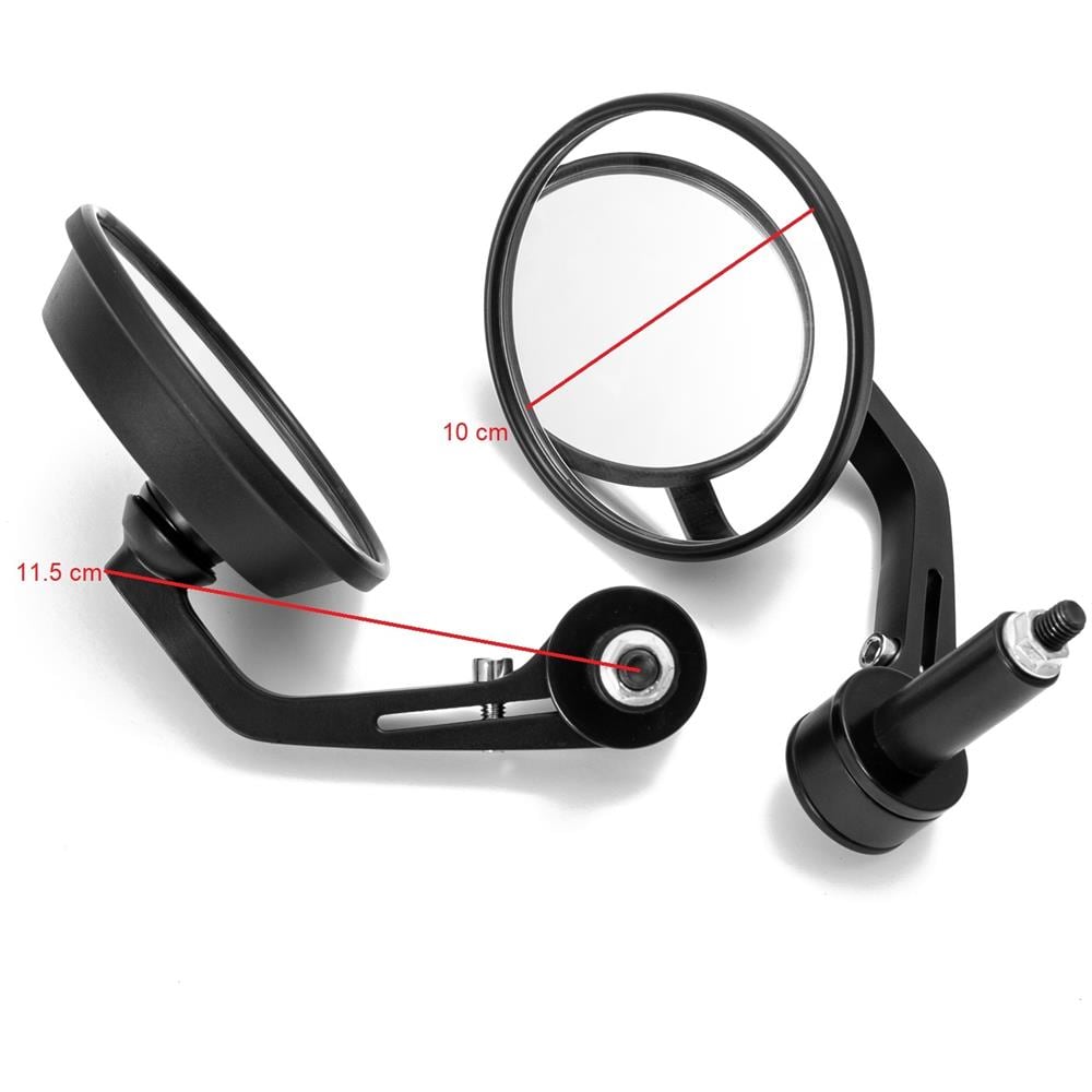 Coppia Specchietti Retrovisori Moto Manubrio Bar End 18 Mm Nero - Foto 2