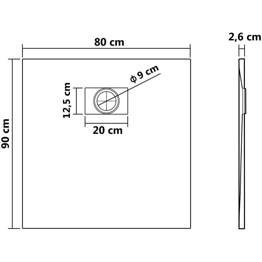 Piatto Doccia In Smc Bianco 90x80 Cm - Foto 7