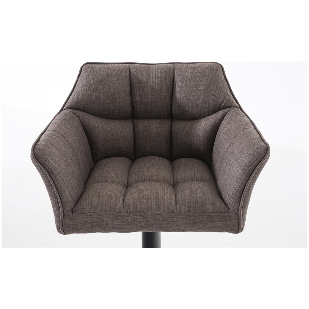 Sgabello Alto Bar Damaso I Sgabello Design Cucina Trapuntato in Tessuto con Braccioli E Schienale Imbottiti l Sedia Sgabello Bar Pub con Poggiapiedi Grigio Nero - Foto 5