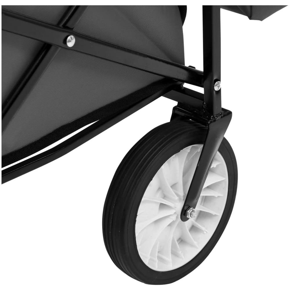 Carrello Pieghevole A Mano Con Tettuccio In Acciaio Grigio - Foto 14