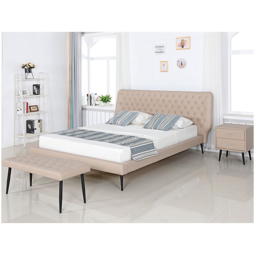 Comodino In Similpelle Beige Essonne - Foto 2