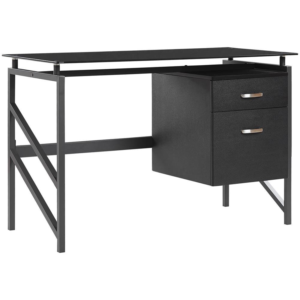 Scrivania Moriton Nero 117 Cm 57 Cm Con Contenitore - Foto 1