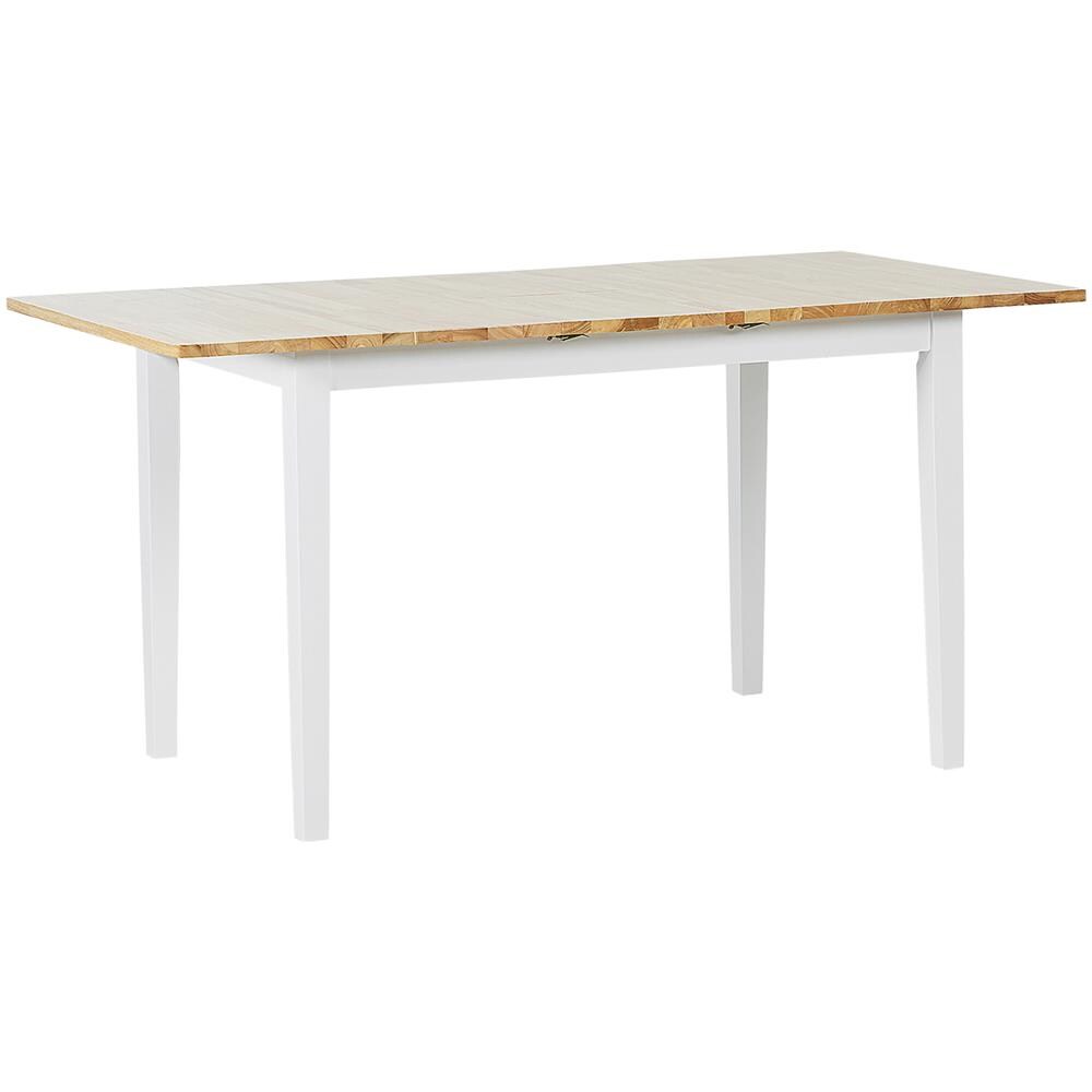 Tavolo Da Pranzo Allungabile In Legno Chiaro E Bianco 120/150 X 80 Cm Houston - Foto 1